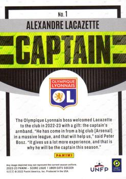 2022-23 Score Ligue 1 Uber Eats - Captain #1 Alexandre Lacazette Back