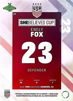 2023 Parkside USWNT SheBelieves Cup Team #3 Emily Fox Back