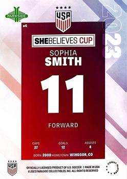 2023 Parkside USWNT SheBelieves Cup Team #6 Sophia Smith Back