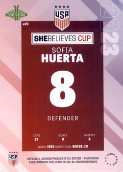 2023 Parkside USWNT SheBelieves Cup Team #23 Sofia Huerta Back