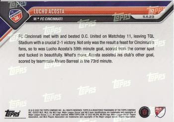 2023 Topps Now MLS #92 Lucho Acosta Back