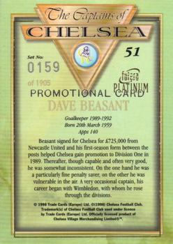 1998 Futera Platinum The Captains of Chelsea - Promotional Card Set #51 Dave Beasant Back