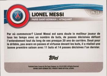 2022-23 Topps Paris Saint-Germain Fan Set #PA-19 Lionel Messi Back