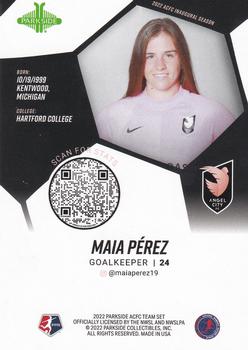 2022 Parkside NWSL Angel City FC Inaugural #NNO Maia Pérez Back