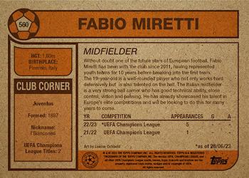 2023 Topps Living UEFA Club Competitions #560 Fabio Miretti Back