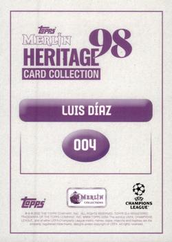 2022-23 Merlin Heritage 98 UEFA Club Competitions #004 Luis Diaz Back