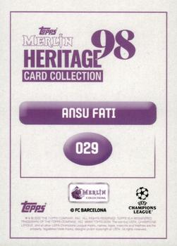 2022-23 Merlin Heritage 98 UEFA Club Competitions #029 Ansu Fati Back