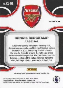 2022-23 Panini Prizm Premier League - Club Legends Signatures Breakaway #CL-DB Dennis Bergkamp Back