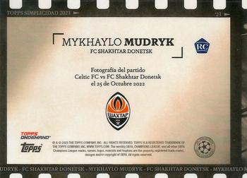 2022-23 Topps Simplicidad UEFA Club Competitions #NNO Mykhaylo Mudryk Back