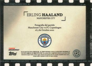2022-23 Topps Simplicidad UEFA Club Competitions - Green #NNO Erling Haaland Back