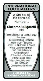 2023 Empire Collections International Footballers 7th set #1 Giacomo Bulgarelli Back