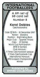 2023 Empire Collections International Footballers 7th set #8 Karol Dobias Back