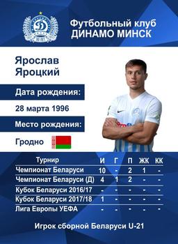 2017 FC Dinamo Minsk #NNO Yaroslav Yarotsky Back