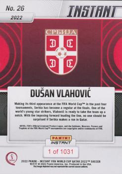 2022 Panini Instant FIFA World Cup Qatar #26 Dušan Vlahović Back