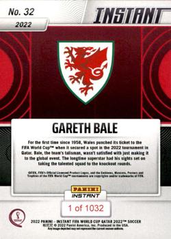 2022 Panini Instant FIFA World Cup Qatar #32 Gareth Bale Back