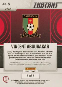 2022 Panini Instant FIFA World Cup Qatar - Versicolor #5 Vincent Aboubakar Back