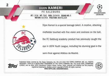2022-23 Topps UEFA Club Competitions #2 Dijon Kameri Back