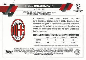 2022-23 Topps UEFA Club Competitions #11 Zlatan Ibrahimović Back