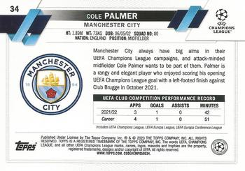 2022-23 Topps UEFA Club Competitions #34 Cole Palmer Back
