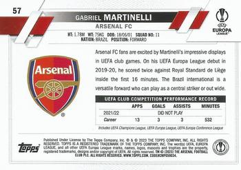 2022-23 Topps UEFA Club Competitions #57 Gabriel Martinelli Back