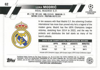 2022-23 Topps UEFA Club Competitions #62 Luka Modrić Back