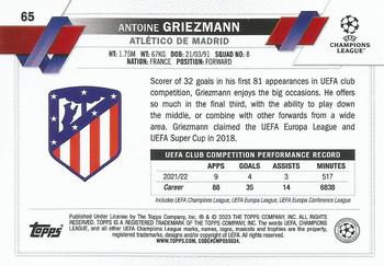 2022-23 Topps UEFA Club Competitions #65 Antoine Griezmann Back