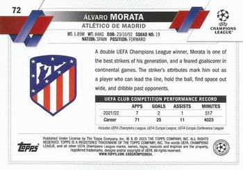 2022-23 Topps UEFA Club Competitions #72 Álvaro Morata Back