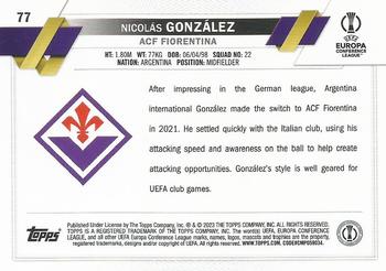 2022-23 Topps UEFA Club Competitions #77 Nicolás González Back