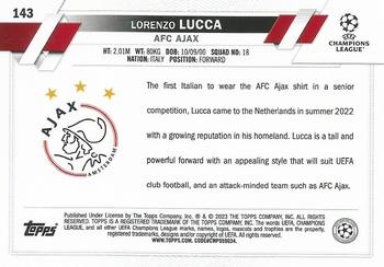 2022-23 Topps UEFA Club Competitions #143 Lorenzo Lucca Back