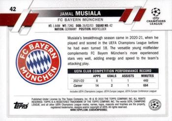 2022-23 Topps UEFA Club Competitions #42 Jamal Musiala Back