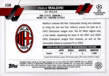 2022-23 Topps UEFA Club Competitions #110 Paolo Maldini Back
