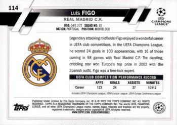 2022-23 Topps UEFA Club Competitions #114 Luis Figo Back
