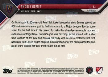 2023 Topps Now MLS - Purple #83 Andrés Gómez Back