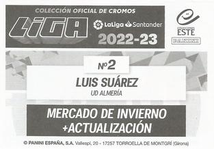 2022-23 Panini LaLiga Santander Este Stickers - Mercado de Invierno + Actualizacion #2 Luis Suarez Back