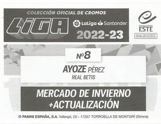 2022-23 Panini LaLiga Santander Este Stickers - Mercado de Invierno + Actualizacion #8 Ayoze Perez Back