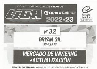 2022-23 Panini LaLiga Santander Este Stickers - Mercado de Invierno + Actualizacion #32 Bryan Gil Back