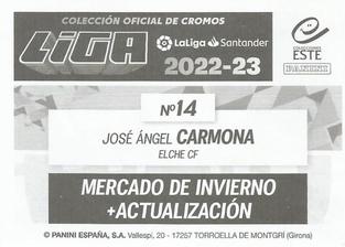 2022-23 Panini LaLiga Santander Este Stickers - Mercado de Invierno + Actualizacion #14 Jose Angel Carmona Back