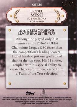 2017-18 Topps Chrome UEFA Champions League - Award Winners Red #AW-LM Lionel Messi Back