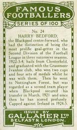 1925 Gallaher Famous Footballers #24 Harry Bedford Back