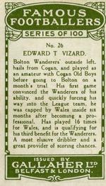 1925 Gallaher Famous Footballers #26 Edward T. Vizard Back