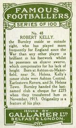1925 Gallaher Famous Footballers #48 Robert Kelly Back