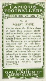 1925 Gallaher Famous Footballers #52 Bobby Irvine Back