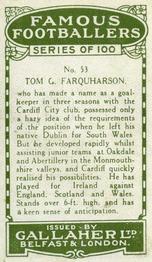 1925 Gallaher Famous Footballers #53 Tom Farquharson Back