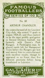 1925 Gallaher Famous Footballers #60 Arthur Chandler Back