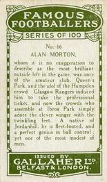 1925 Gallaher Famous Footballers #66 Alan Morton Back