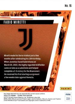 2022-23 Score FIFA - Hot Rookies #16 Fabio Miretti Back