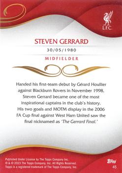 2022-23 Topps Liverpool Lineage #45 Steven Gerrard Back