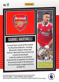 2022-23 Score Premier League #17 Gabriel Martinelli Back