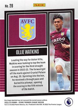 2022-23 Score Premier League #28 Ollie Watkins Back