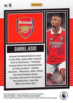 2022-23 Score Premier League - Laser #16 Gabriel Jesus Back